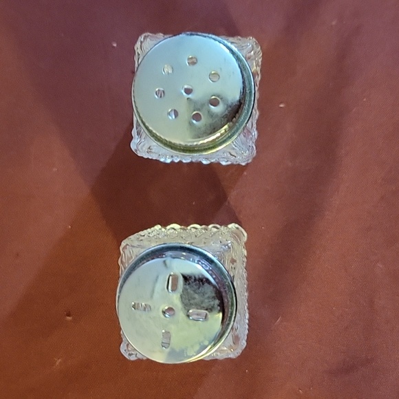 Vintage Crystal Glass Sterling Top Salt & Pepper Shakers - Picture 2 of 6